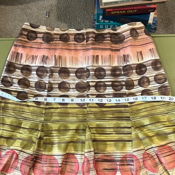 SALE! NWT Talbots funky flare skirt 8P Pink Green Brown Zipper, Lined #talbots - Picture 12 of 13